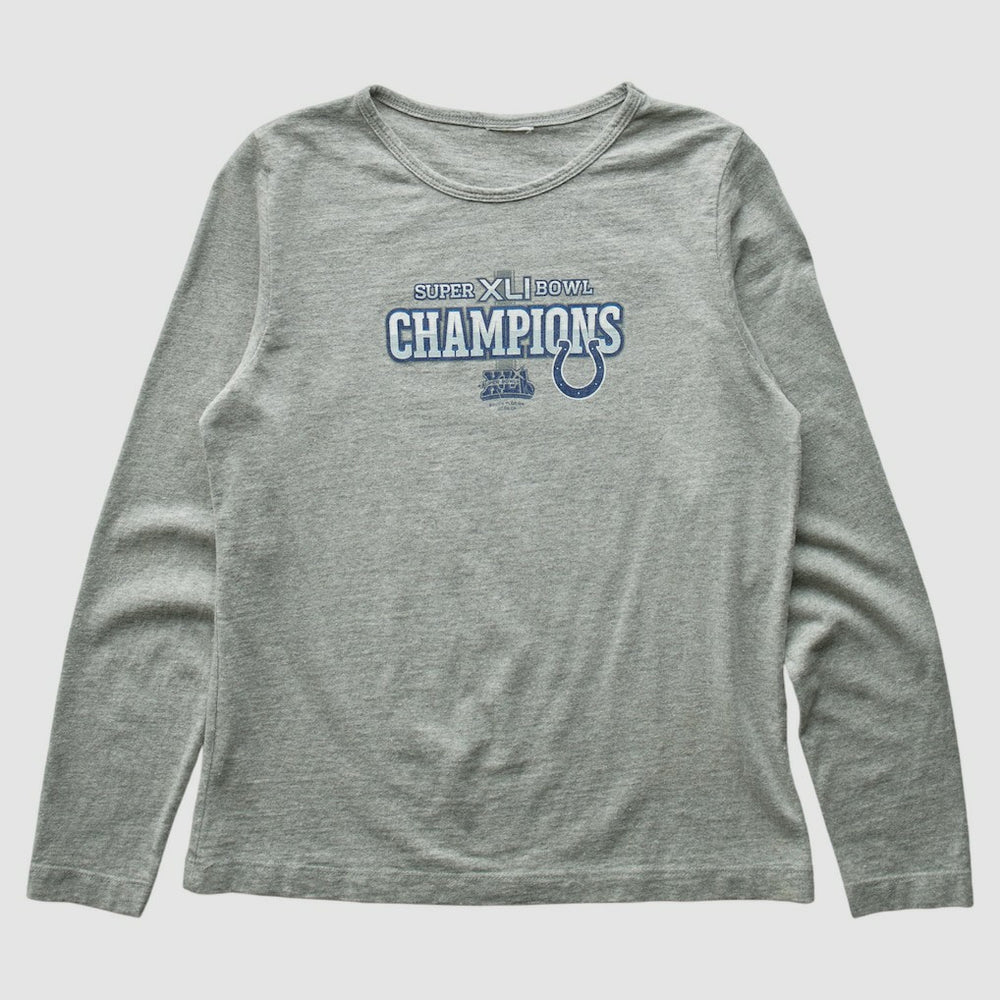 Fanatics Indianapolis Colts 2007 Long Sleeve T-shirt Heather Gray Vintage