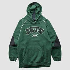 Fanatics New York Jets NFL 2000s Hooded Pullover Sweatshirt Green Vintage
