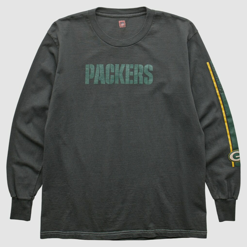 Fanatics Green Bay Packers NFL 2000s Long Sleeve T-shirt Charcoal Vintage