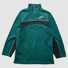 Fanatics Philadelphia Eagles NFL 2000s 1/4 Zip Sweatshirt Green Vintage