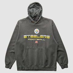 Fanatics Pittsburgh Steelers NFL 2010s Hooded Pullover Sweatshirt Gray Vintage
