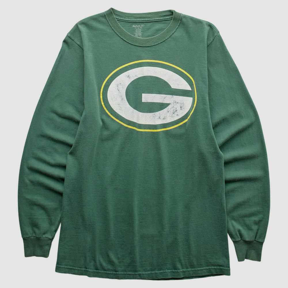 Fanatics Green Bay Packers Reebok 2000s Long Sleeve T-shirt Green Vintage