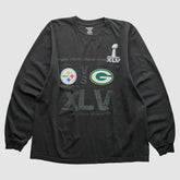 Fanatics Superbowl XLV Reebok 2011 Long Sleeve T-shirt Black Vintage