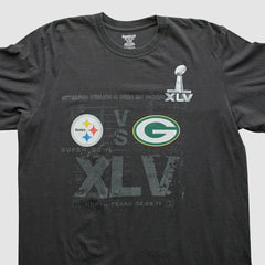 Fanatics Superbowl XLV Reebok 2011 Long Sleeve T-shirt Black Vintage
