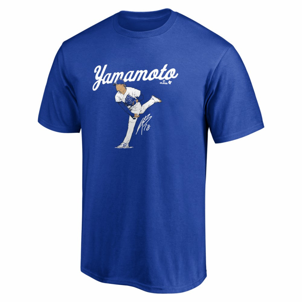 Yoshinobu Yamamoto Los Angeles Dodgers BreakingT Unisex Ace T-Shirt - Royal - MLB Lifestyle