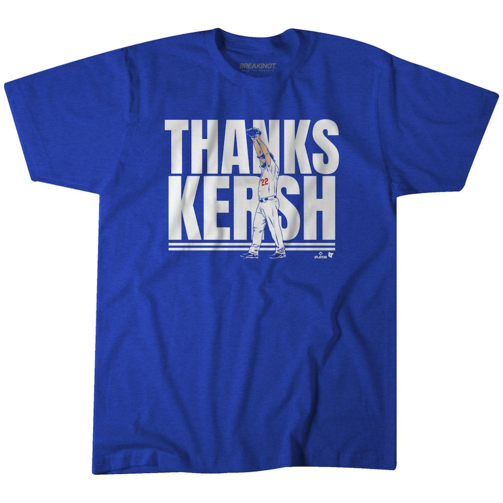 Clayton Kershaw Los Angeles Dodgers BreakingT Unisex Thank You T-Shirt - Royal - MLB Sale