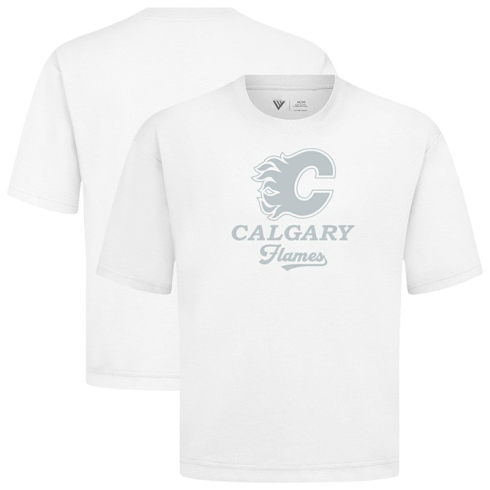 Calgary Flames Levelwear Shadow Surge Luxe Signature Knit T-Shirt - White - NHL 203614058