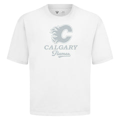 Calgary Flames Levelwear Shadow Surge Luxe Signature Knit T-Shirt - White - NHL 203614058