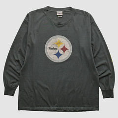 Fanatics Pittsburgh Steelers NFL 2000s Long Sleeve T-shirt Charcoal Vintage