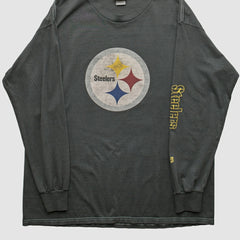 Fanatics Pittsburgh Steelers NFL 2000s Long Sleeve T-shirt Charcoal Vintage