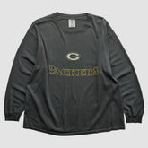 Fanatics Green Bay Packers Logo Athletic 2000s Long Sleeve T-shirt Charcoal Vintage