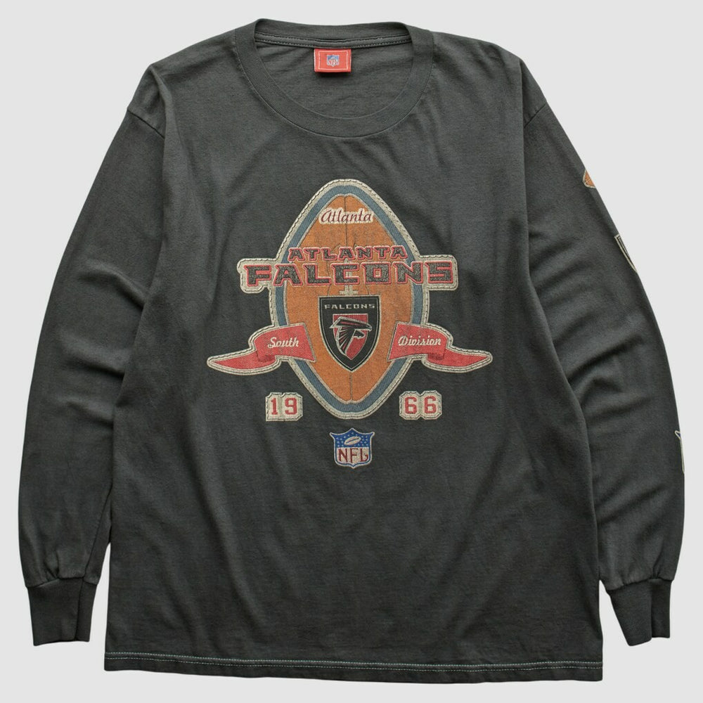 Fanatics Atlanta Falcons NFL 2000s Long Sleeve T-shirt Charcoal Vintage