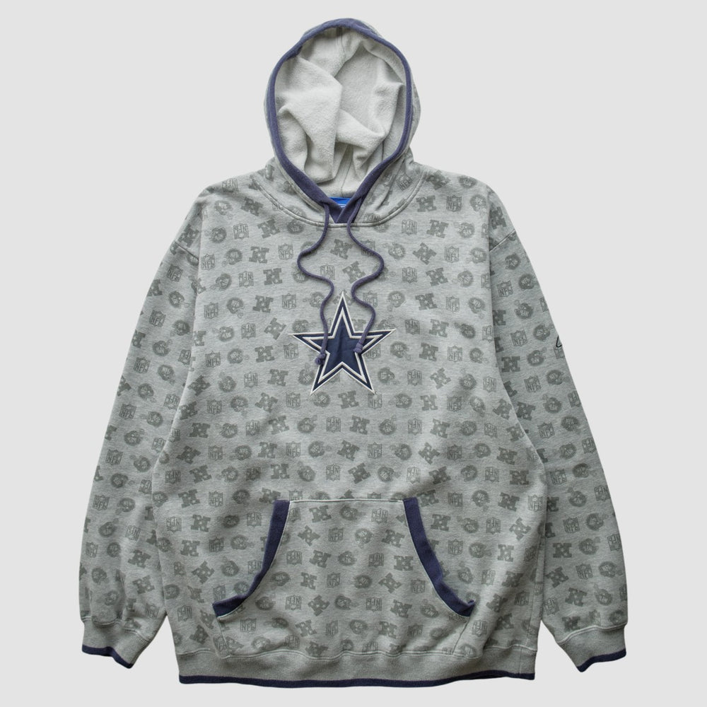 Fanatics Denver Broncos Reebok 2010s Hooded Pullover Sweatshirt Heather Gray Vintage