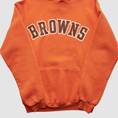 Fanatics Cleveland Browns Russell 90s Hooded Pullover Sweatshirt Orange Vintage