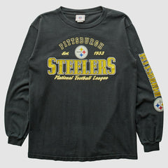 Fanatics Pittsburgh Steelers NFL 2000s Long Sleeve T-shirt Charcoal Vintage