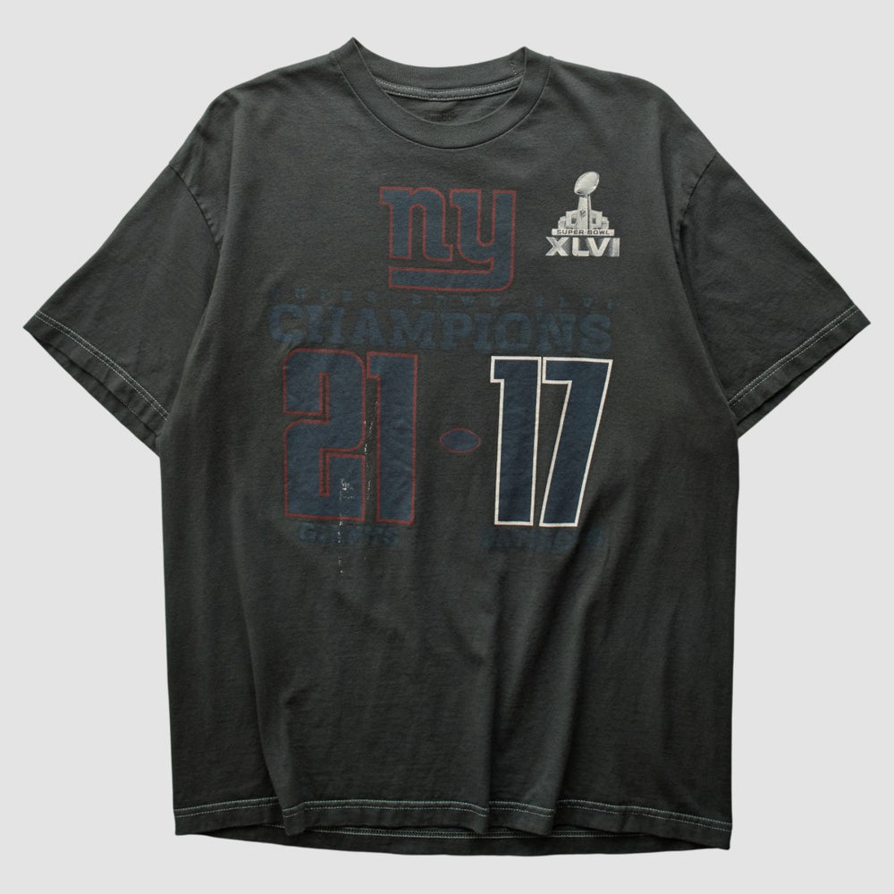 Fanatics Superbowl XLVI 2012 T-shirt Charcoal Vintage