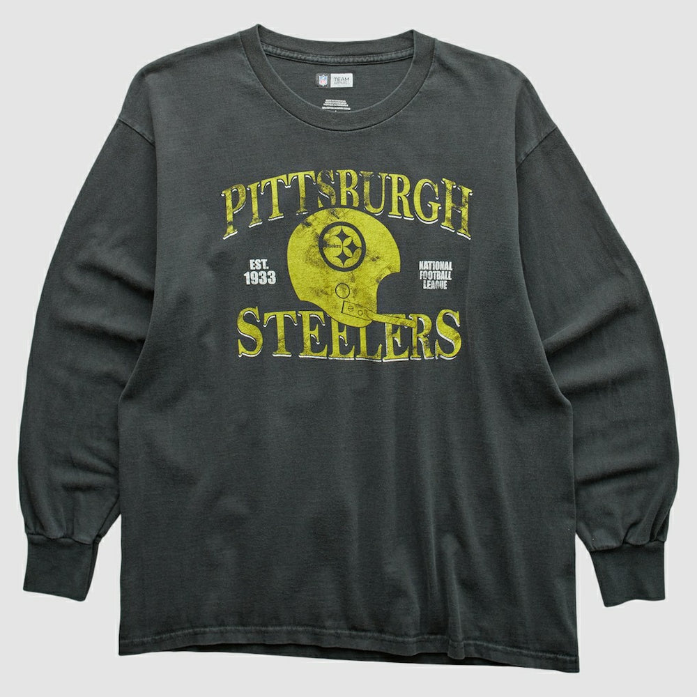 Fanatics Pittsburgh Steelers NFL 2010s Long Sleeve T-shirt Charcoal Vintage