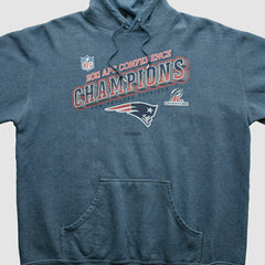 Fanatics New England Patriots Reebok 2011 Hooded Pullover Sweatshirt Blue Vintage