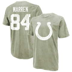 Tyler Warren Indianapolis Colts Majestic Threads Mineral Wash Name & Number T-Shirt Moss Green