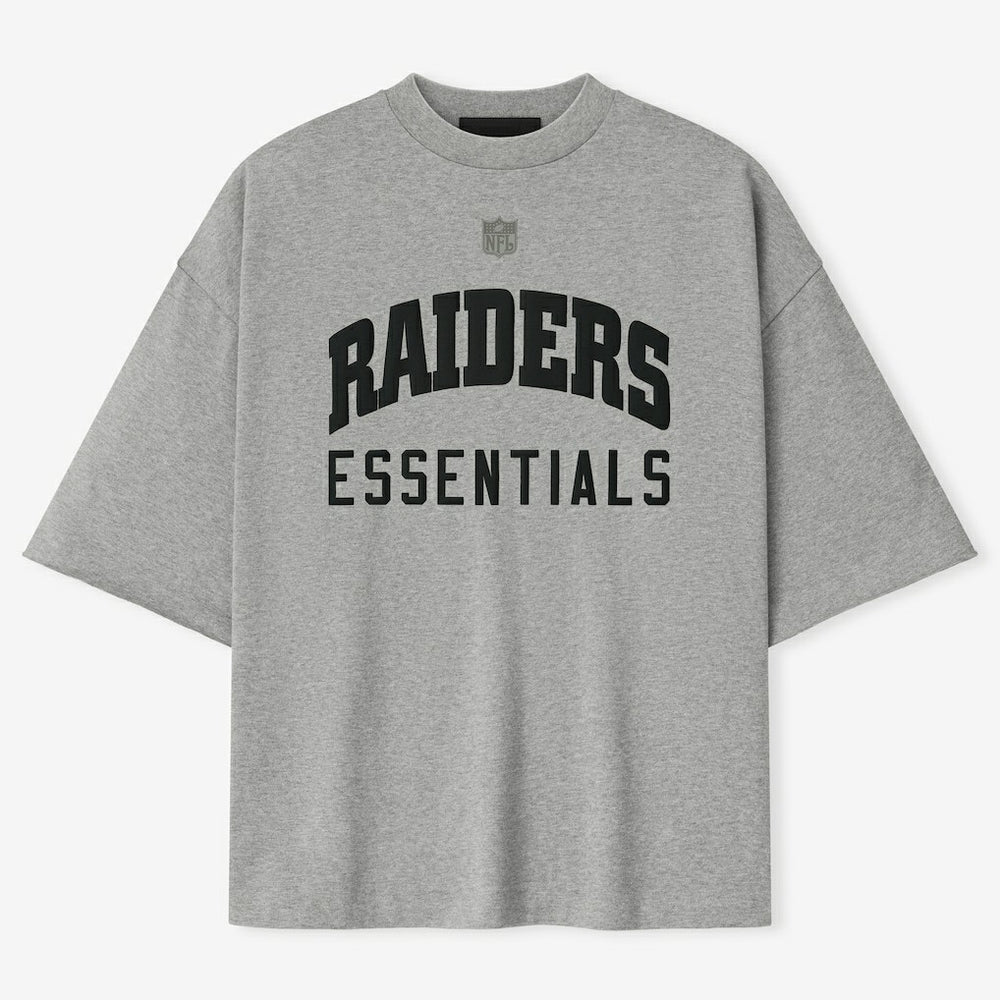 Las Vegas Raiders Fear of God x NFL Unisex 3/4-Sleeve T-Shirt Heather Gray