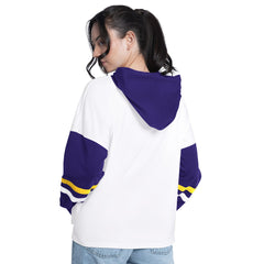 Los Angeles Lakers G-III 4Her by Carl Banks Women's Key Player Oversized Hooded Long Sleeve T-Shirt White/Purple
