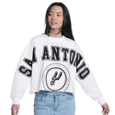 San Antonio Spurs G-III 4Her by Carl Banks Women's Bleachers Cropped French Terry Sweatshirt White
