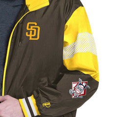 San Diego Padres Pro Player Legacy Lightweight Full-Zip Hooded Jacket - Brown/Gold - MLB Lifestyle