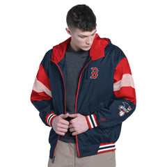 Boston Red Sox Pro Player Legacy Lightweight Full-Zip Hooded Jacket - Navy/Red - MLB Online