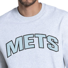 New York Mets Starter Face of Ice Blue French Terry Sweatshirt - Gray - MLB Online