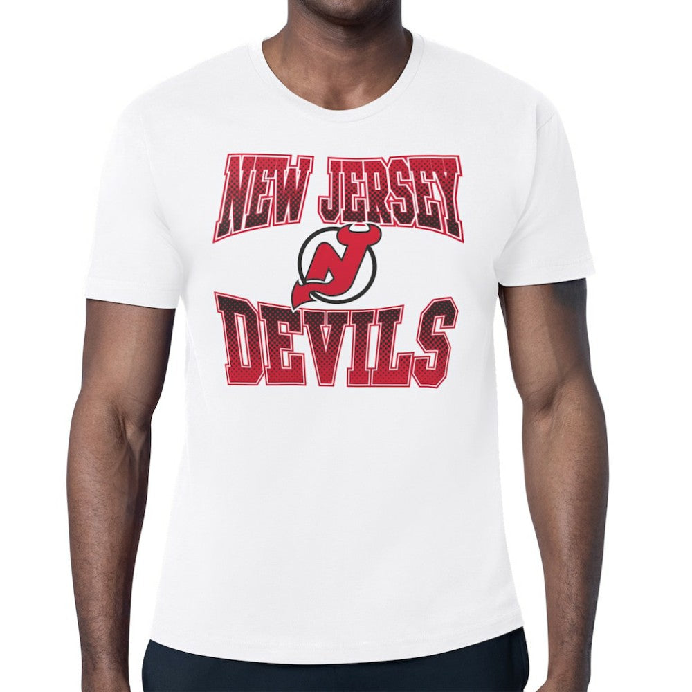 New Jersey Devils Starter Comic Style Team Graphic T-Shirt - White - NHL 203639603