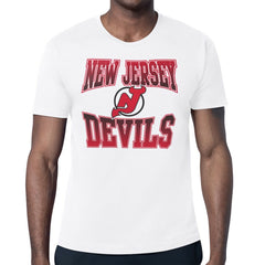 New Jersey Devils Starter Comic Style Team Graphic T-Shirt - White - NHL 203639603