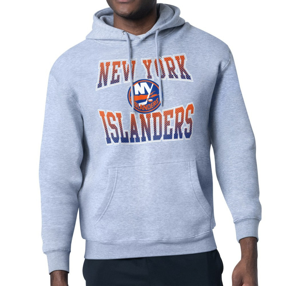 New York Islanders Starter Comic Style Team Graphic Hoodie - Gray - NHL 203639632