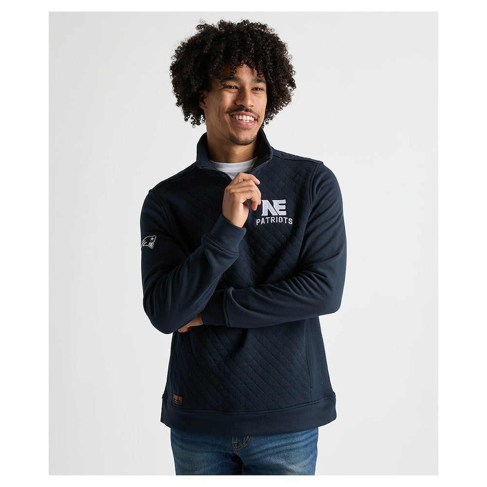 Charles River x New England Patriots Franconia Quilted Quarter-Zip Sweatshirt Navy