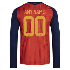 Spain National Team FIFA x World Cup 2026 Home Replica Long Sleeve Custom Jersey Red - Adidas