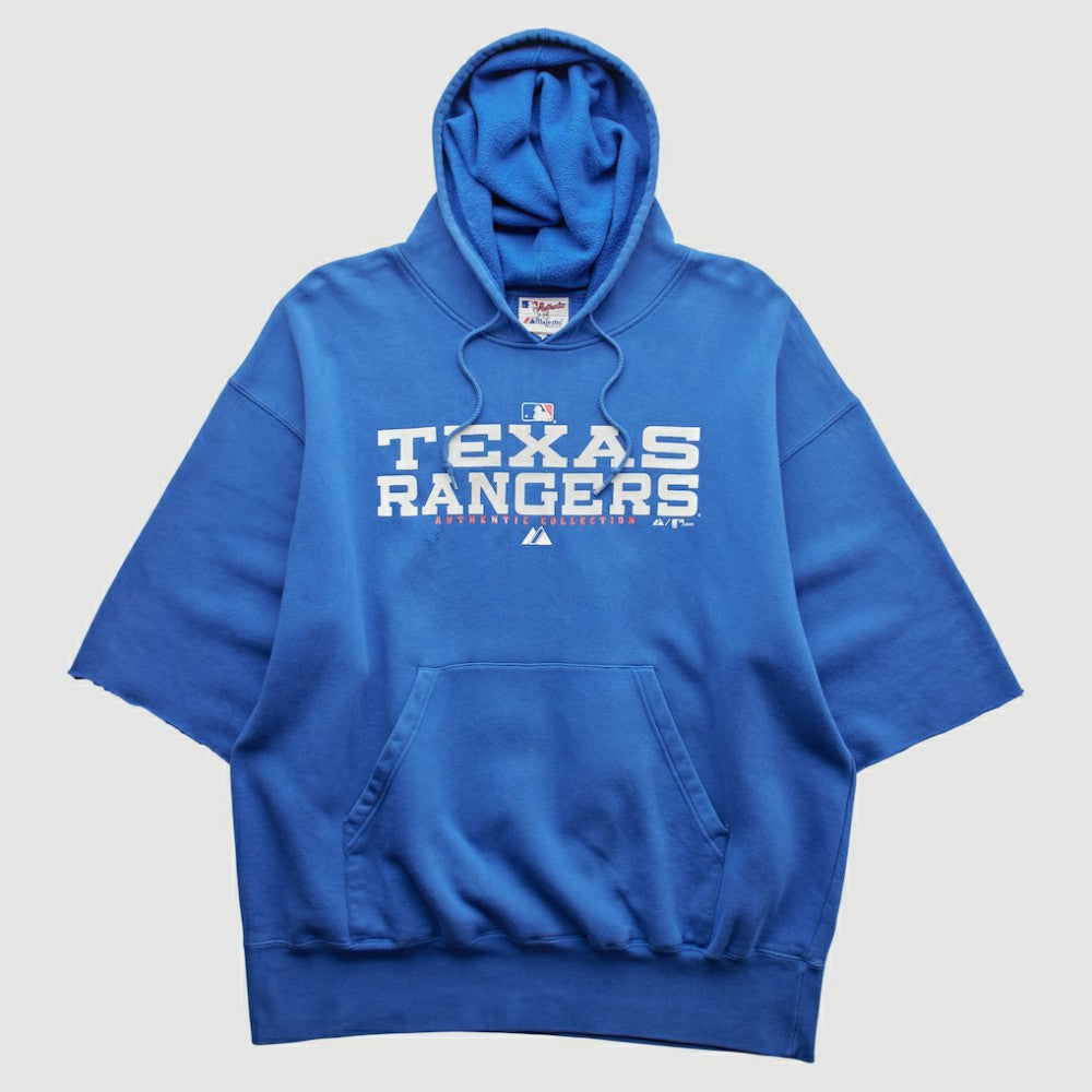 Texas Rangers Majestic 2000s Hooded Pullover Sweatshirt - Blue - 2XVintage - Fanatics on Sale