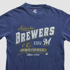 Milwaukee Brewers Majestic 2010s T-shirt - Navy - Vintage - Fanatics Discount