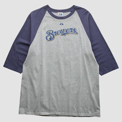 Milwaukee Brewers Majestic 2000s T-shirt - Gray - 2XVintage - Fanatics Online