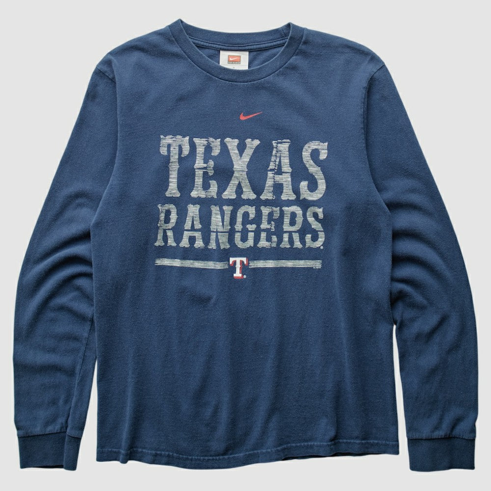 Texas Rangers Nike 2000s Long Sleeve T-shirt - Navy - XXVintage - Nike Discount
