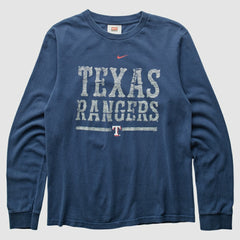 Texas Rangers Nike 2000s Long Sleeve T-shirt - Navy - XXVintage - Nike Discount