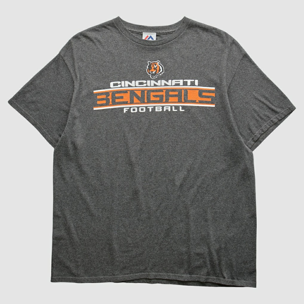Fanatics Cincinnati Bengals Majestic 2010s T-shirt Dark Heather Gray Vintage