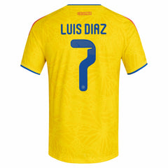 Luis Diaz Colombia National Team 2026 Home Jersey Yellow - Adidas for sale