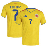 Luis Diaz Colombia National Team 2026 Home Replica Jersey Yellow - Adidas