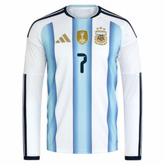 Rodrigo De Paul Argentina National Team 2026 Home Replica Long Sleeve Jersey White - Adidas outlet