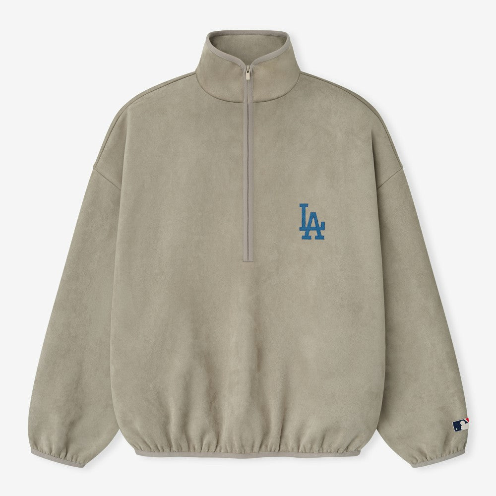 Los Angeles Dodgers Fear of God x MLB Unisex Modern Suede Half-Zip Jacket - Gray - MLB Online