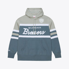 Milwaukee Brewers Mitchell & Ness Cooperstown Collection Thunderstorm Head Coach Hoodie - Gray - Mitchell & Ness Online