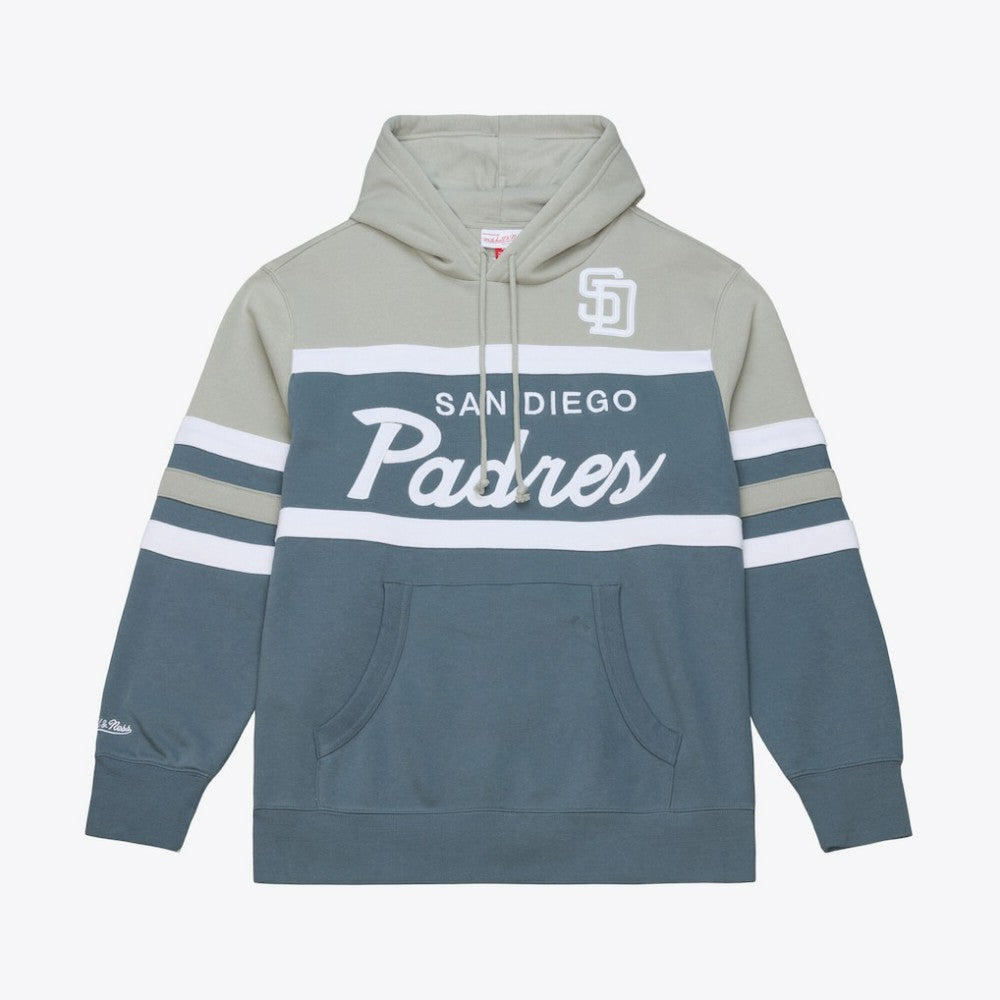 San Diego Padres Mitchell & Ness Cooperstown Collection Thunderstorm Head Coach Hoodie - Gray - Mitchell & Ness Sale