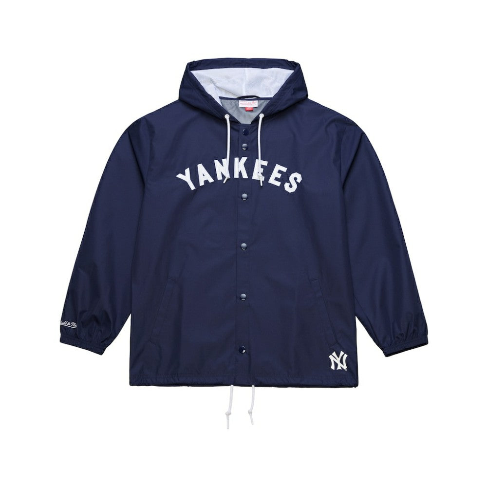New York Yankees Mitchell & Ness Full-Snap Hooded Coaches Jacket - Navy - Mitchell & Ness on Sale