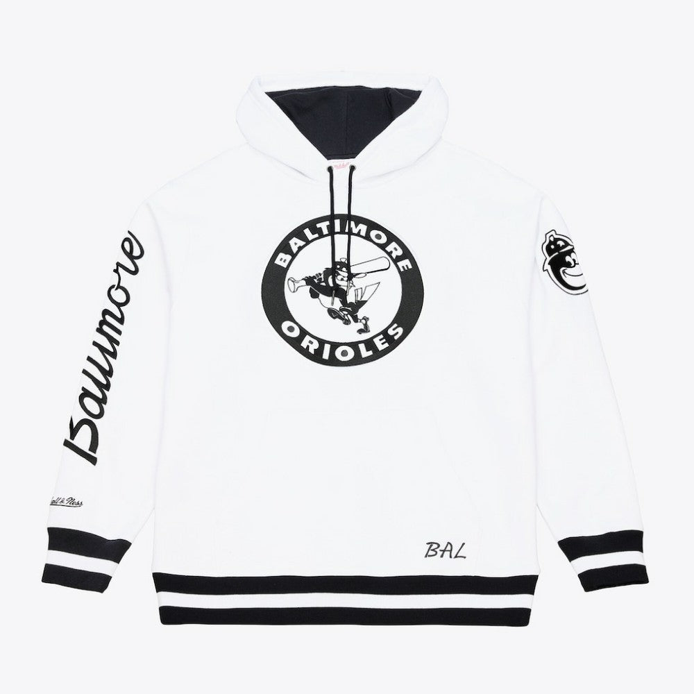 Baltimore Orioles Mitchell & Ness Cooperstown Collection Fleece Hoodie - White - Mitchell & Ness Lifestyle