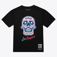 Texas Rangers Mitchell & Ness Women's Sugar Skull Boxy T-Shirt - Black - Mitchell & Ness Online