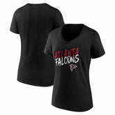 Atlanta Falcons Women's Hustle V-Neck T-Shirt Black